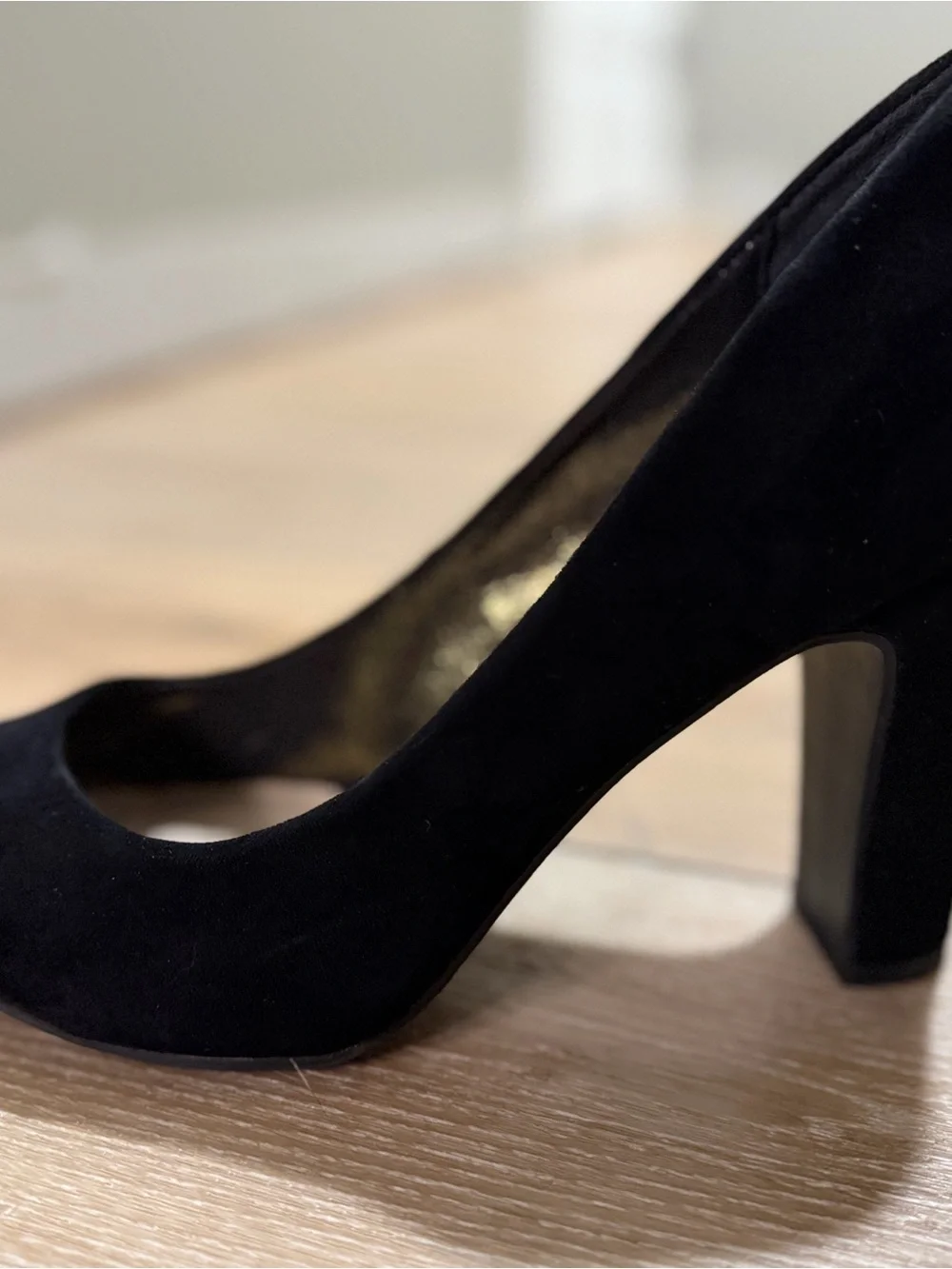 Fergalicious Black Pointed Toe Suede Pumps